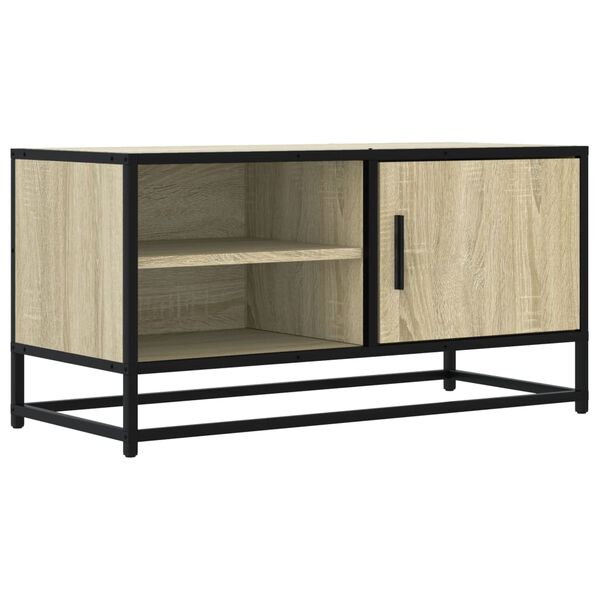 vidaXL TV Cabinet Sonoma Oak 80x34.5x40 cm Engineered Wood and Metal