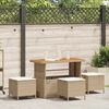 vidaXL Garden Dining Set Beige Poly Rattan
