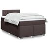 vidaXL Box Spring Bed with Mattress Dark Brown 120x200 cm Fabric