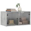 vidaXL Wall Cabinets with Glass Doors 2 pcs Concrete Grey 68.5x37x35 cm