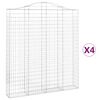 vidaXL Arched Gabion Baskets 4 pcs 200x30x220/240 cm Galvanised Iron