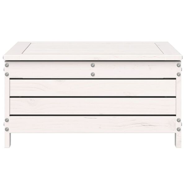 vidaXL Garden Footstool White 62x63.5x32 cm Solid Wood Pine