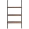 vidaXL 3-Tier Leaning Shelf Dark Brown and Black 64x35x120.5 cm