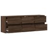 vidaXL TV Wall Cabinet with LED Lights Brown Oak 130x31x45 cm