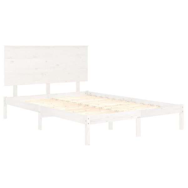 vidaXL Bed Frame without Mattress White 140x200 cm Solid Wood Pine