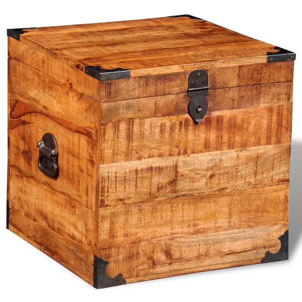 vidaXL Storage Chest Cubic Rough Mango Wood