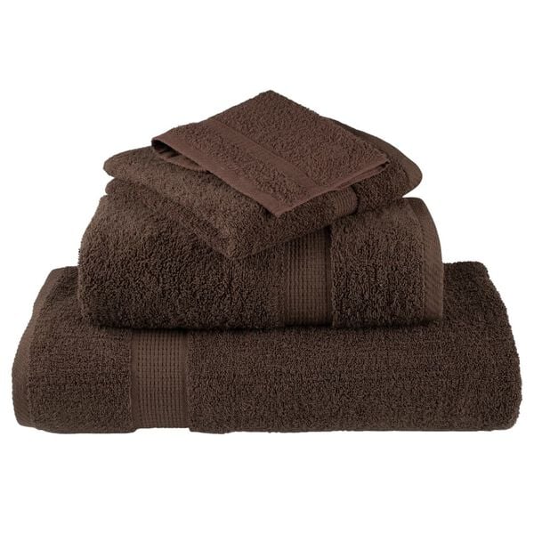 vidaXL Premium Hand Towels "SOLUND" 10 pcs Brown 50x100 cm 600 gsm