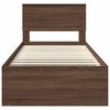 vidaXL Bed Frame with Headboard Brown Oak 90 x 200 cm Engineered wood