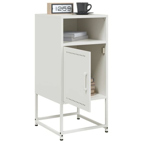 vidaXL Bedside Cabinets 2 pcs White 36x39x78 cm Steel