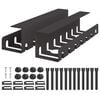 vidaXL Under Desk Cable Management Tray 2 pcs Black 43 x 10 x 10 cm