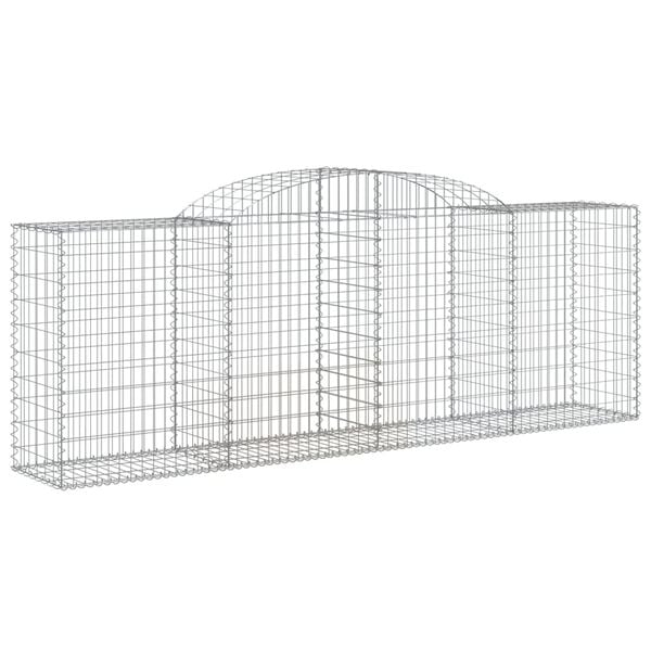 vidaXL Arched Gabion Baskets 6 pcs 300x50x100/120 cm Galvanised Iron