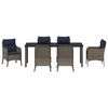 vidaXL Garden Dining Set with Cushion 7 pcs Grey Poly Rattan