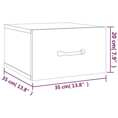 vidaXL Wall-mounted Bedside Cabinets 2 pcs Grey Sonoma 35x35x20 cm