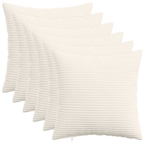 vidaXL Cushion Cover 6 pcs HEERLEN Cream 30 x 30 cm Corduroy