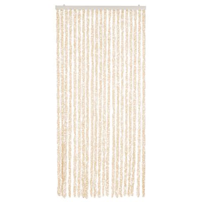 vidaXL Fly Curtain Beige and White 56x200 cm Chenille