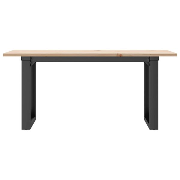 vidaXL Coffee Table O-Frame 90x40x45 cm Solid Wood Pine and Steel
