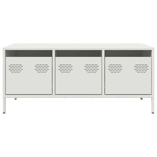 vidaXL Coffee Table White 101.5x50x43.5 cm Cold-rolled Steel