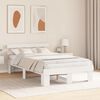 vidaXL Bed Frame with Headboard White 120 x 200 cm Solid Pine Wood