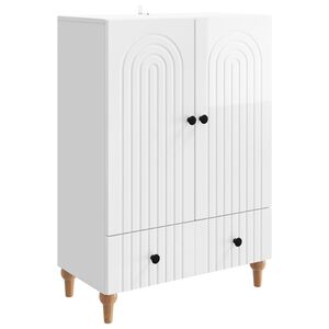 vidaXL Sideboard High Gloss White 66 x 34.5 x 95 cm Engineered Wood