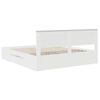 vidaXL Bed Frame with Headboard White 200 x 200 cm Engineered Wood