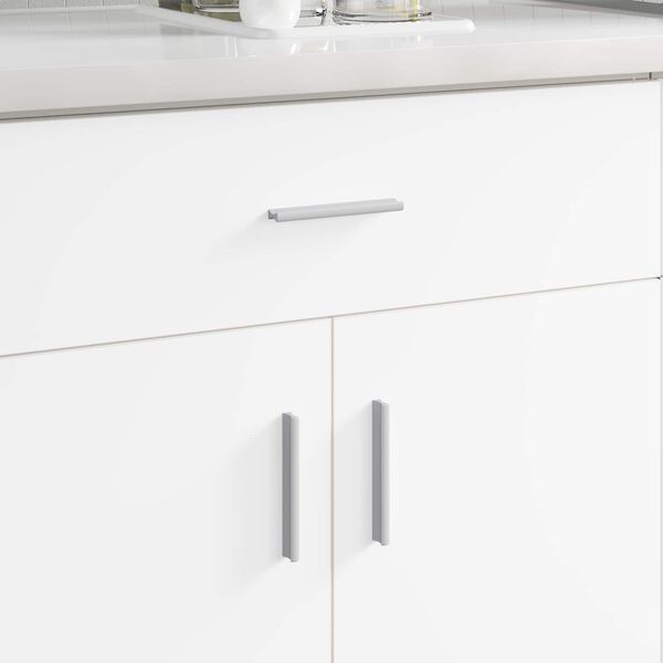 vidaXL Handle Plain 12 pcs Silver 105.7 x 7.4 x 15.5 mm Aluminium