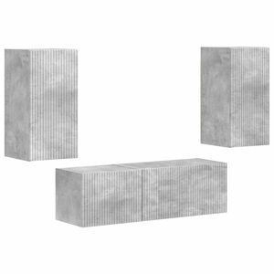 vidaXL TV Wall Cabinet Set 4 pcs Concrete Grey Engineered Wood