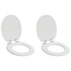 vidaXL Toilet Seat 2 pcs White 44 x 38 cm MDF board