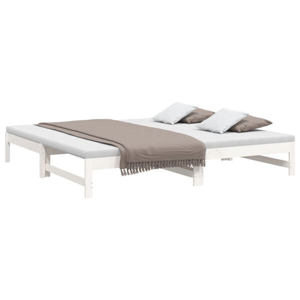 vidaXL Pull-out Day Bed without Mattress White 2x(90x200) cm