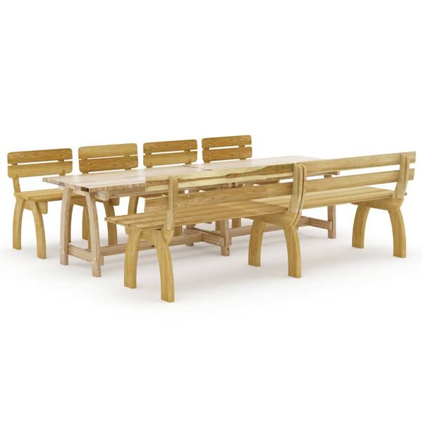vidaXL 6 Piece Garden Dining Set Impregnated Pinewood