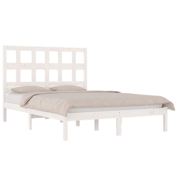 vidaXL Bed Frame without Mattress White 140x200 cm Solid Wood Pine