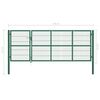 vidaXL Garden Fence Gate with Posts 350x120 cm Steel Green