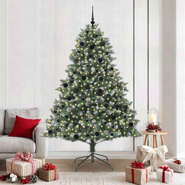 vidaXL Artificial Christmas Tree with 300 LEDs with Stand Green 210 cm