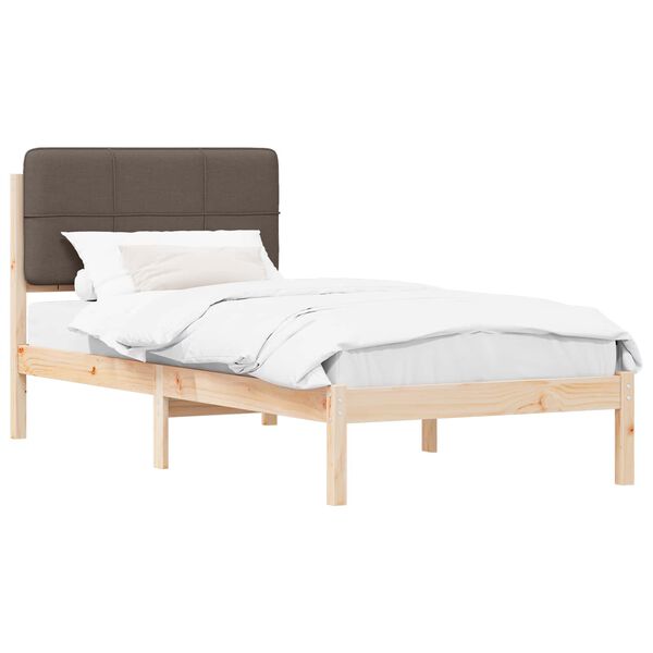 vidaXL Bed Frame with Upholstered Headboard Taupe 80 x 200 cm