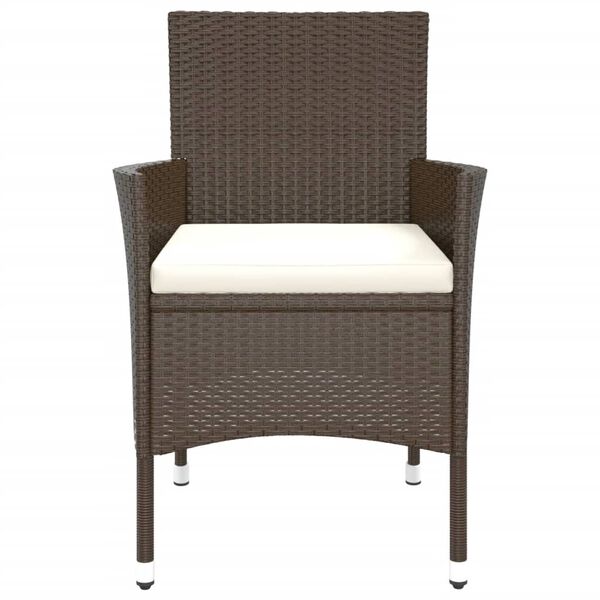 vidaXL Garden Chairs with Cushions 2 pcs Brown Poly Rattan (UK/IE/FI/NO only)