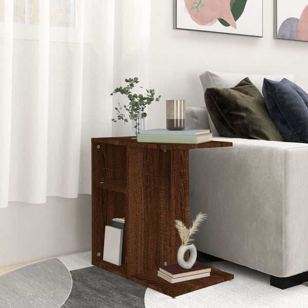 vidaXL Side Table Brown Oak 50x30x50 cm Engineered Wood