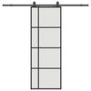 vidaXL Sliding Door with Hardware Set Black 76x205 cm ESG Glass