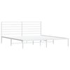 vidaXL Metal Bed Frame without Mattress with Headboard White 193x203cm
