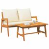vidaXL Bistro Set with Cushion 2 pcs Oil Natural Solid Acacia Wood