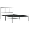 vidaXL Metal Bed Frame without Mattress with Headboard Black 107x203cm