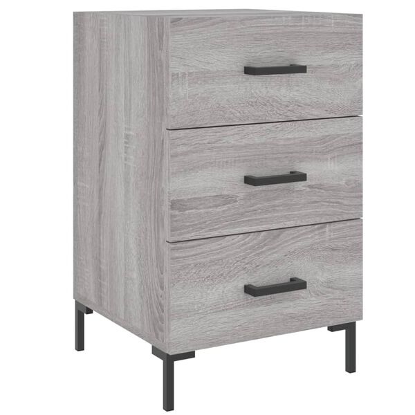 vidaXL Bedside Cabinet Grey Sonoma 40x40x66 cm Engineered Wood