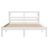 vidaXL Bed Frame without Mattress White 135x190 cm Double Solid Wood Pine