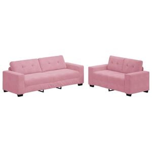 vidaXL Sofa 2 pcs Pink Fabric