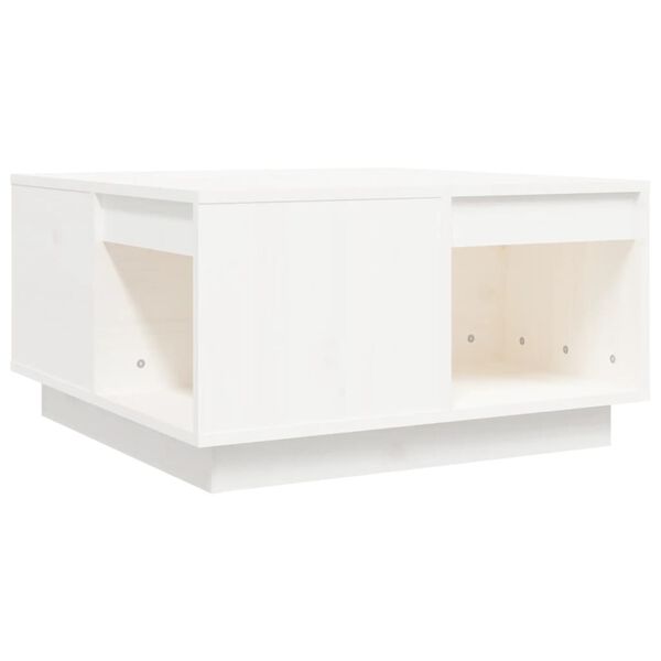 vidaXL Coffee Table White 60x61x32.5 cm Solid Wood Pine