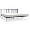 vidaXL Metal Bed Frame without Mattress with Headboard Black 193x203cm