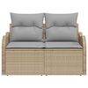 vidaXL Garden Sofa Beige 121 x 62 x 69cm Poly Rattan
