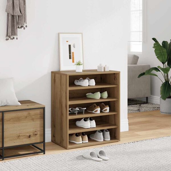 vidaXL Shoe Cabinet Artisan Oak 60x35x70 cm Engineered Wood