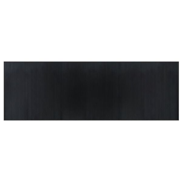 vidaXL Rug Rectangular Black100x300 cm Bamboo