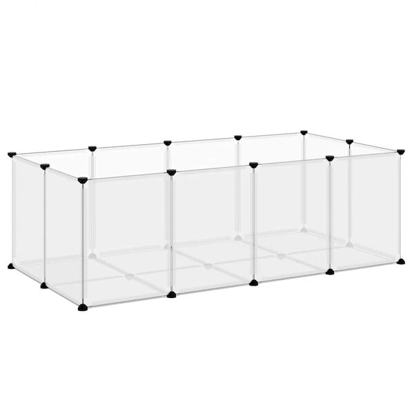 vidaXL Small Animal Cage Transparent 144x74x46.5 cm PP and Steel