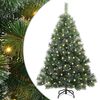 vidaXL Artificial Christmas Tree with 150 LEDs Green 150 cm PE and PVC