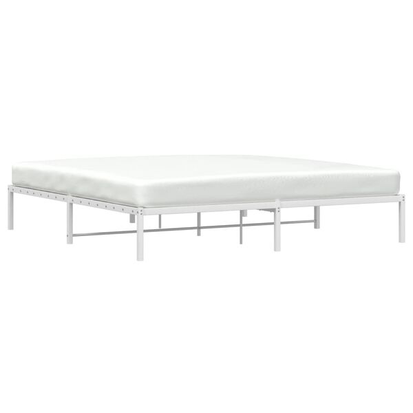 vidaXL Metal Bed Frame without Mattress White 193x203cm